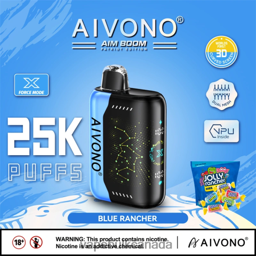 Vape Wholesale Distributor Canada - Aivono AIM BOOM 25000 Blue Rancher 2J4F60344