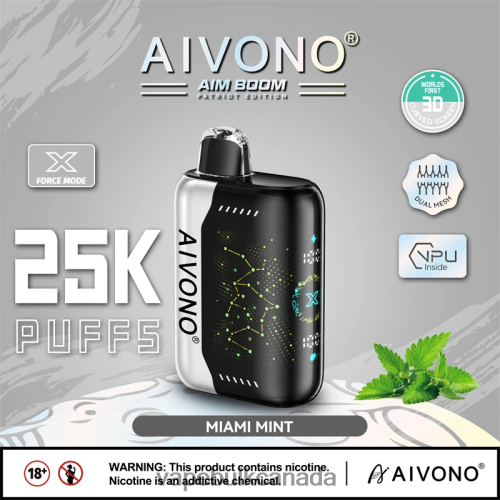 Vape Wholesale Supplier Canada - Aivono AIM BOOM 25000 Miami Mint 2J4F60349