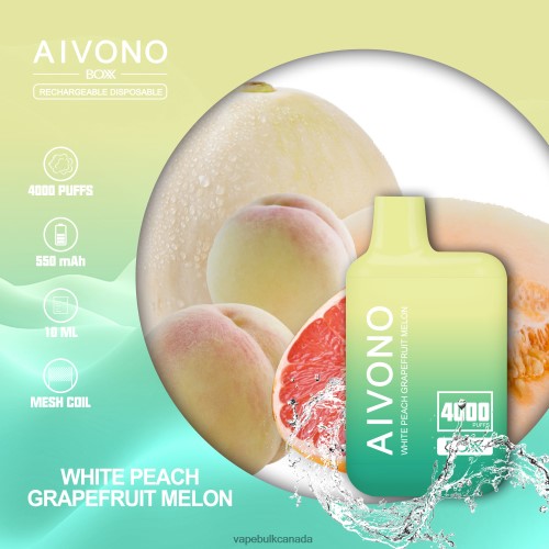 Vape Wholesale Distributor Canada - Aivono AIM BOXX 4000 White Peach Grapefruit Melon 2J4F60224