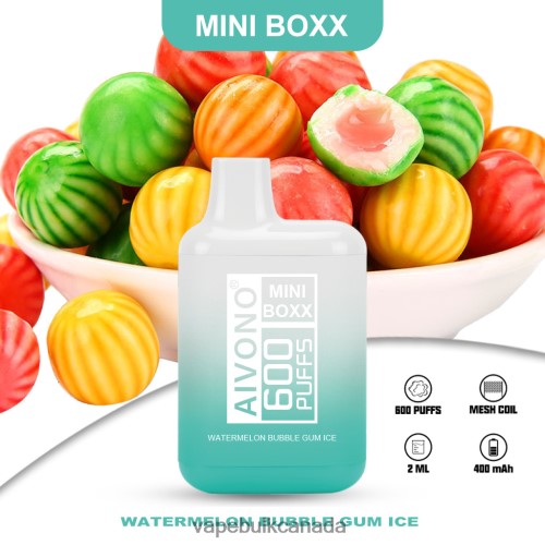 Disposable Vape Wholesale Canada - Aivono AIM MINI BOXX 600 Watermelon Bubble Gum Ice 2J4F60235