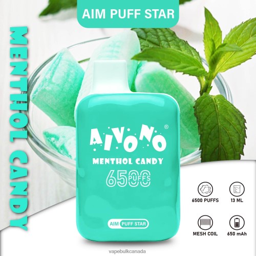 Disposable Vape Wholesale Canada - Aivono AIM PUFF STAR 6500 Menthol Candy 2J4F60295