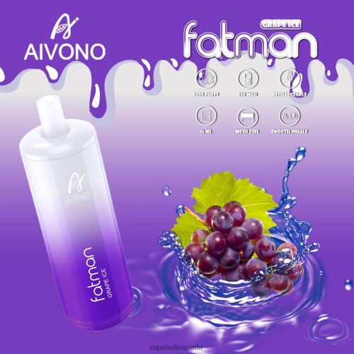 Vape Wholesale Distributor Canada - Aivono FATMAN 6800 Grape Ice 2J4F6024