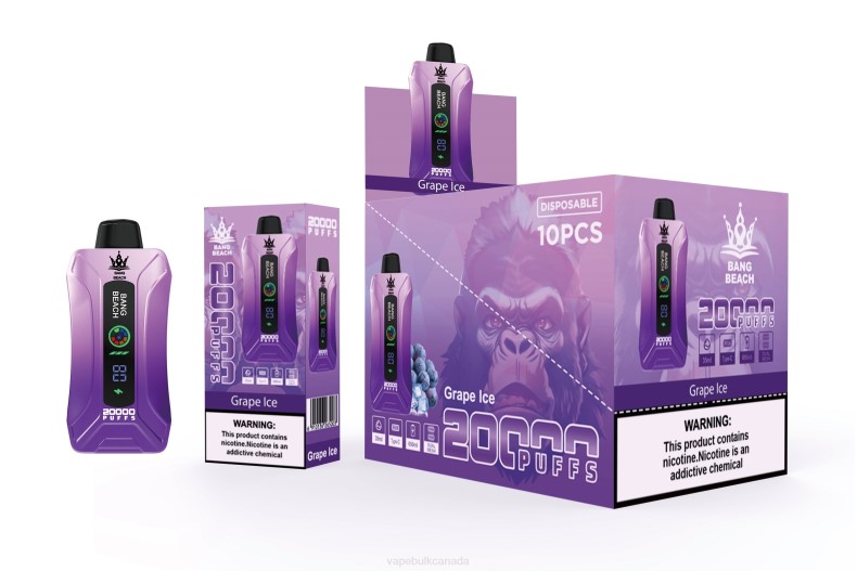 E Cig Wholesale - Bang Beach 20000 Puffs Smart Screen Vape Grape Ice 680L10