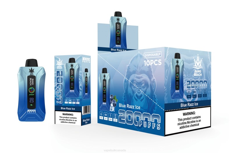 E Cigarette Wholesale - Bang Beach 20000 Puffs Smart Screen Vape Blue Razz Ice 680L11