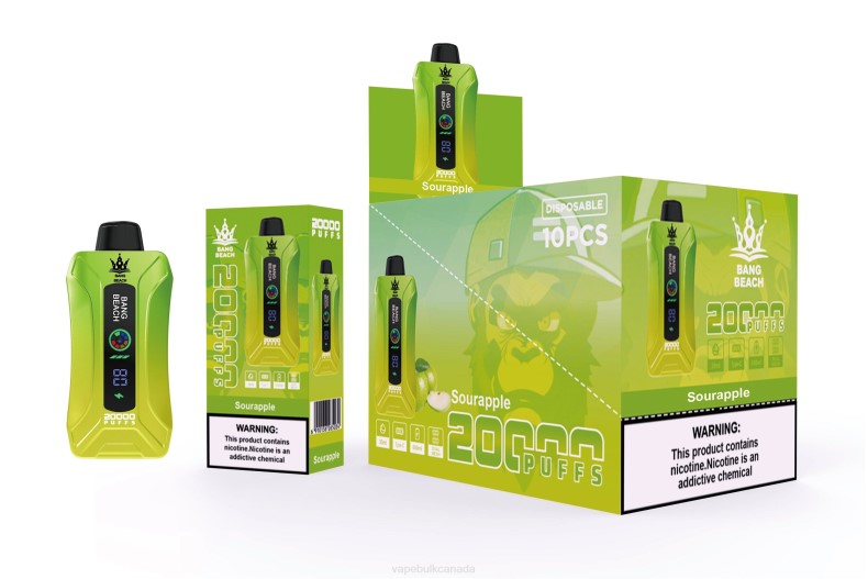 E Cigarette Wholesale - Bang Beach 20000 Puffs Smart Screen Vape Sour Apple 680L1