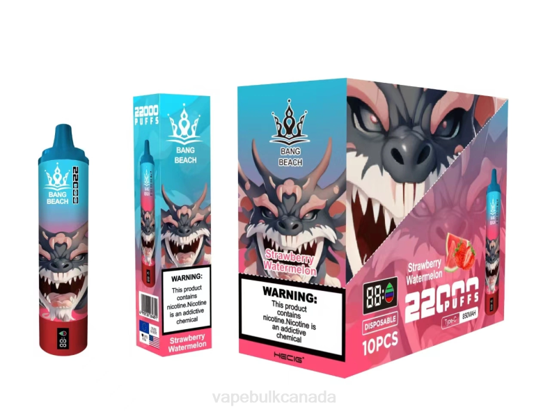 Vape Bulk Canada - Bang Beach 22000 Puffs Smart Screen Strawberry Watermelon 680L23