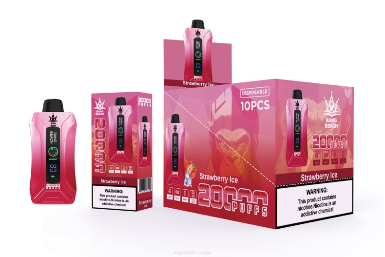 Vape Juice Wholesale Canada - Bang Beach 20000 Puffs Smart Screen Vape Strawberry Ice 680L6