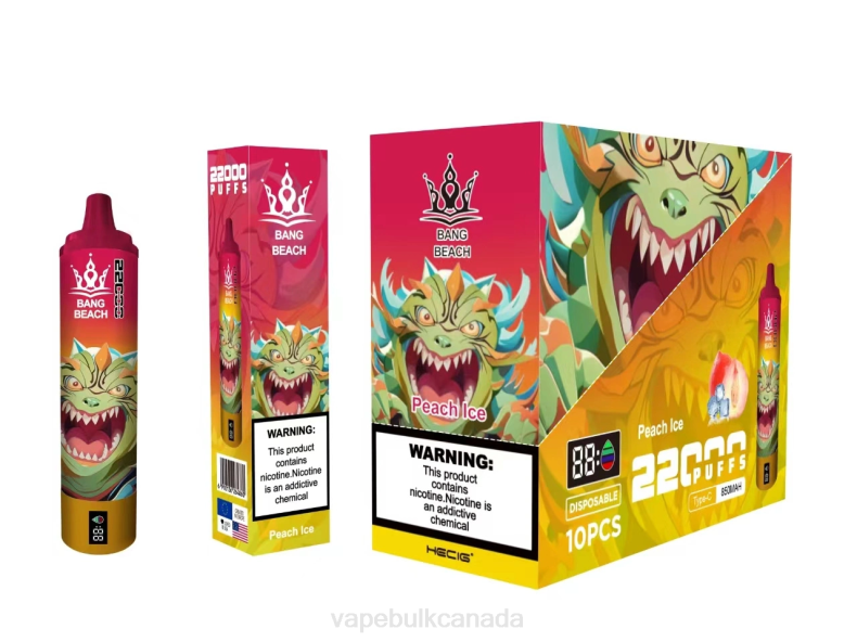 Vape Juice Wholesale Canada - Bang Beach 22000 Puffs Smart Screen Peach Ice 680L16