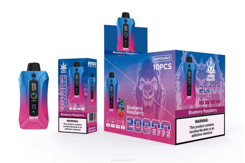 Vape Wholesale Canada - Bang Beach 20000 Puffs Smart Screen Vape Blueberry Raspberry 680L12