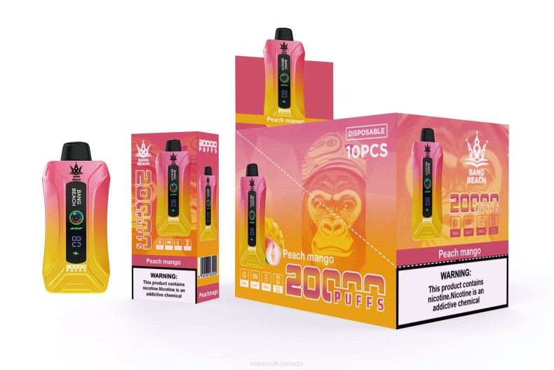 Vape Wholesale Canada - Bang Beach 20000 Puffs Smart Screen Vape Peach Mango 680L2