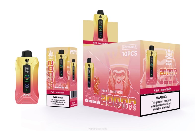 Vape Wholesale Distributor Canada - Bang Beach 20000 Puffs Smart Screen Vape Pink Lemonade 680L4
