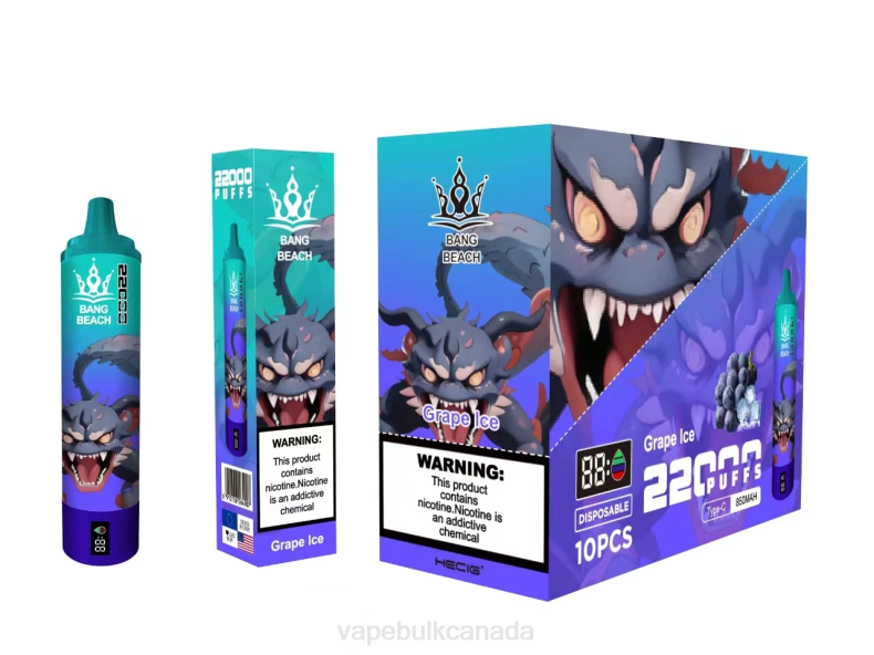 Vape Wholesale Supplier Canada - Bang Beach 22000 Puffs Smart Screen Grape Ice 680L19