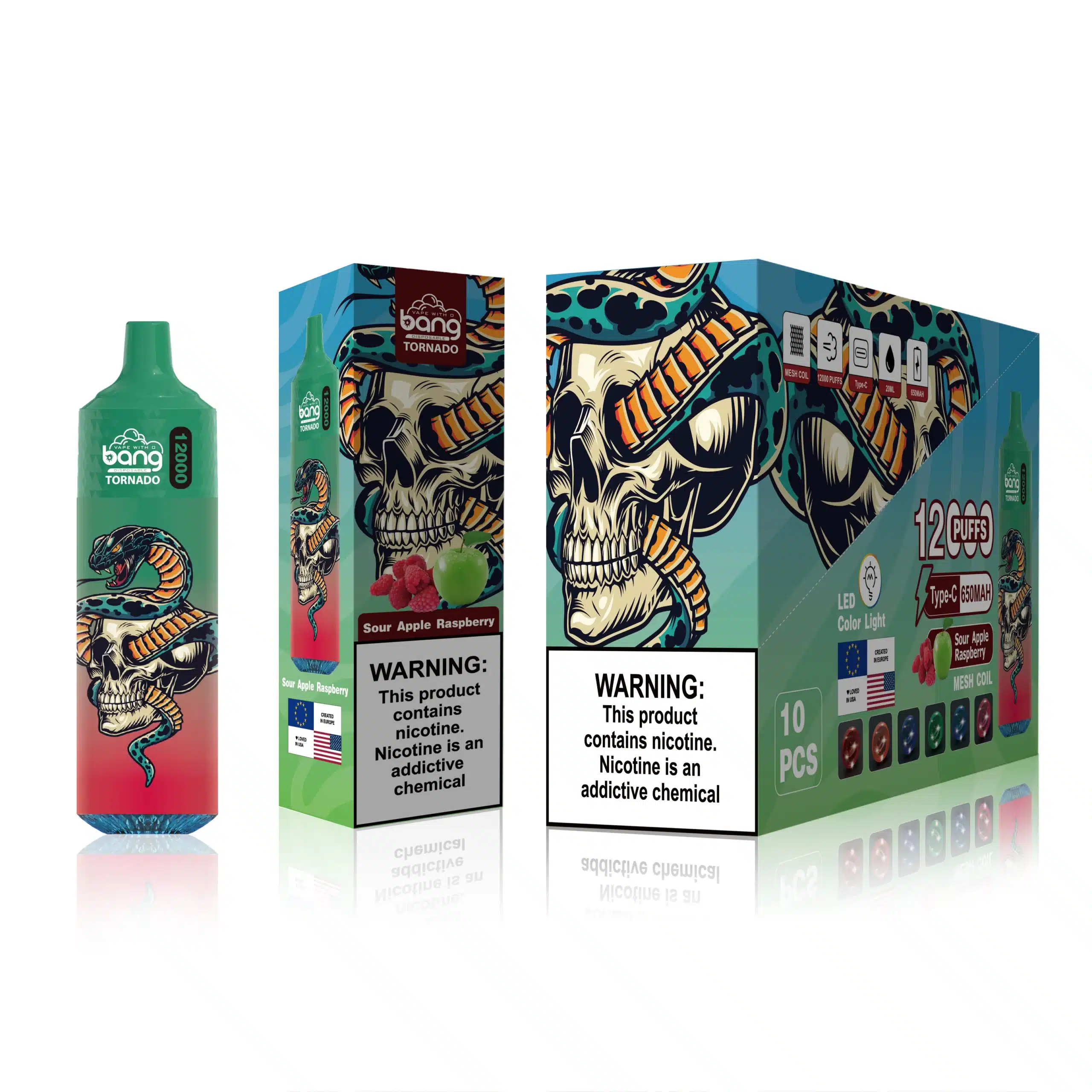 466BLN118 Sour Apple Raspberry - Vice Vape Wholesale Canada Bang Box 12000 Puffs