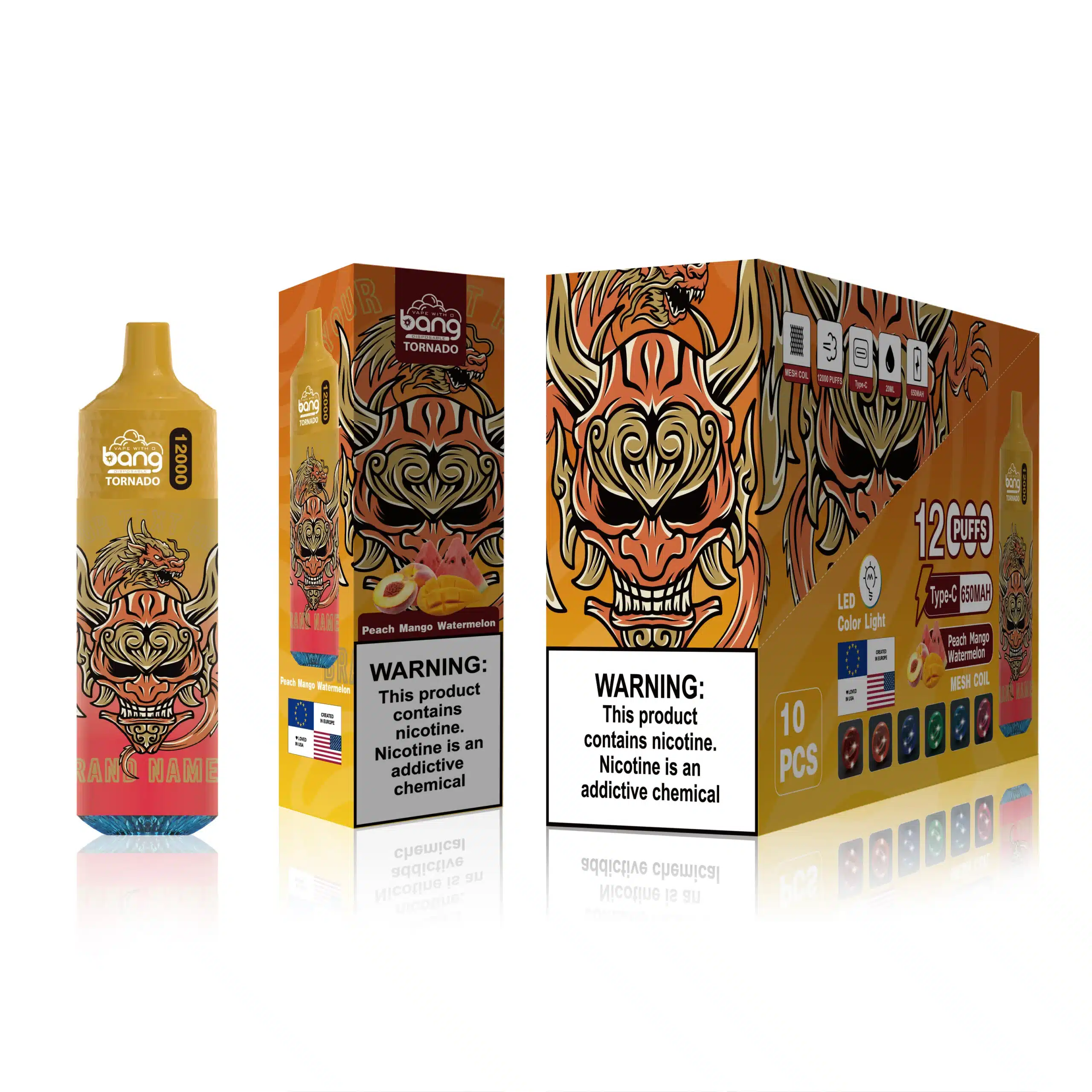 466BLN124 Peach Mango Watermelon - Vape Wholesale Distributor Canada Bang Box 12000 Puffs