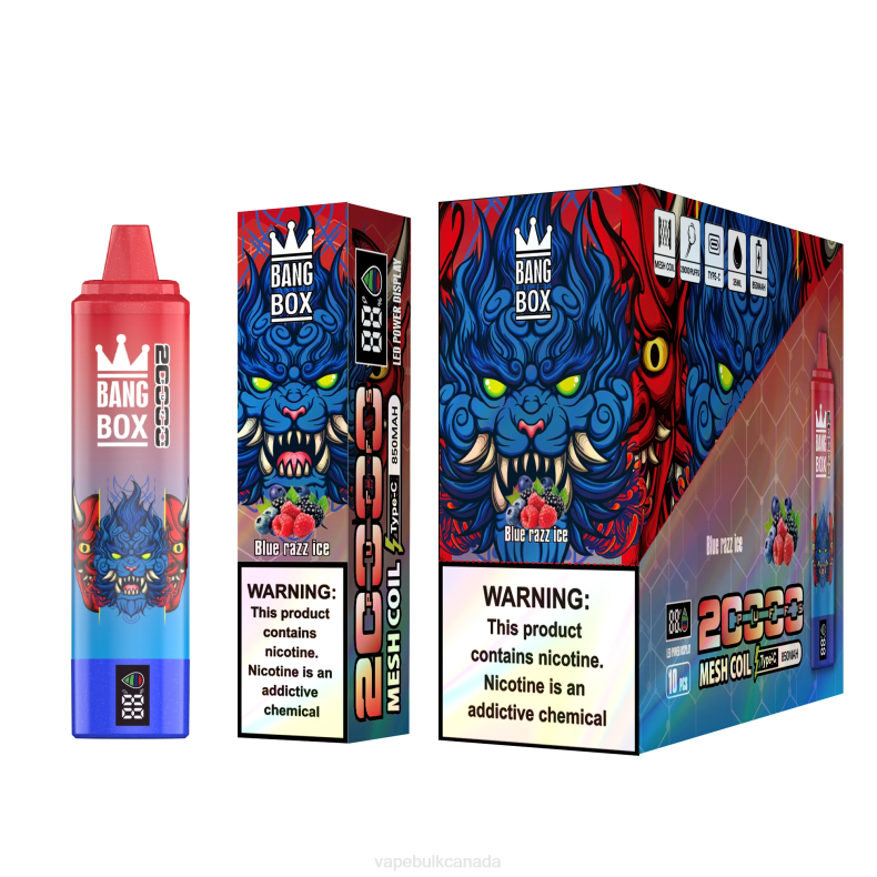 Vape Bulk Canada - Bang Box 20000 Blue Razz Ice 680L59