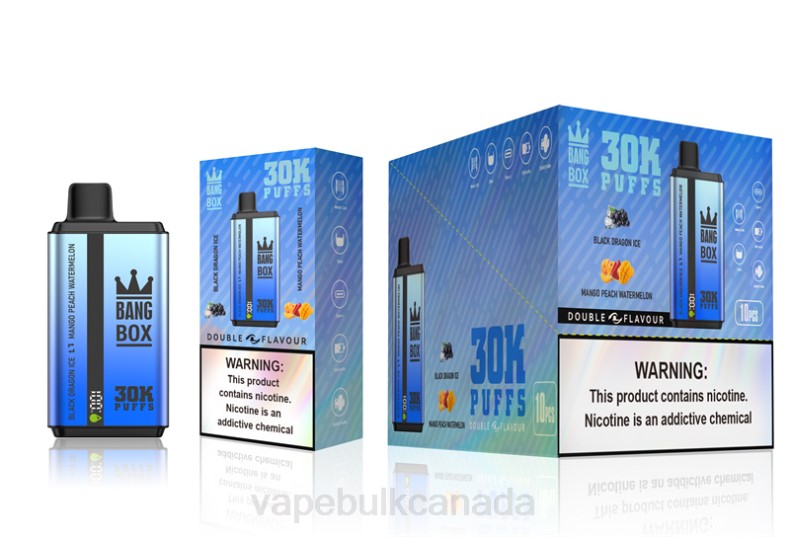 Vape Bulk Canada - Bang Box 30000 Puffs Dual Flavors Black Dragon Ice & Mango Peach Watermelon 680L71