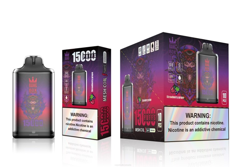 Vape Bulk Canada - Bang Box S1-15000 Puffs Strawberry Grape 680L111