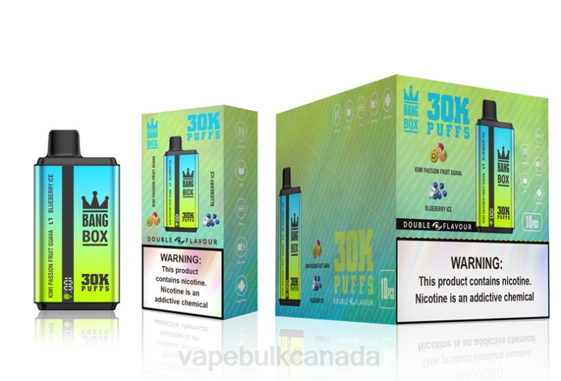 Vape Wholesale Near Me- Bang Box 30000 Puffs Dual Flavors Kiwi Passion Fruit Guava & Blueberry Ice 680L65