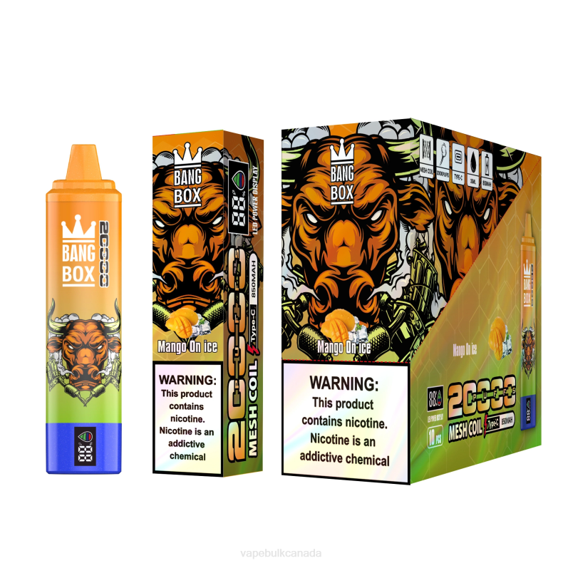 Vape Wholesale Supplier Canada - Bang Box 20000 Mango On Ice 680L54