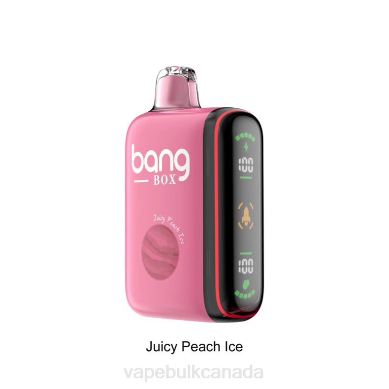 Vape Wholesale Supplier Canada - Bang Box 9000-18000 Puffs Intelligent Power Display Juicy Peach Ice 680L29