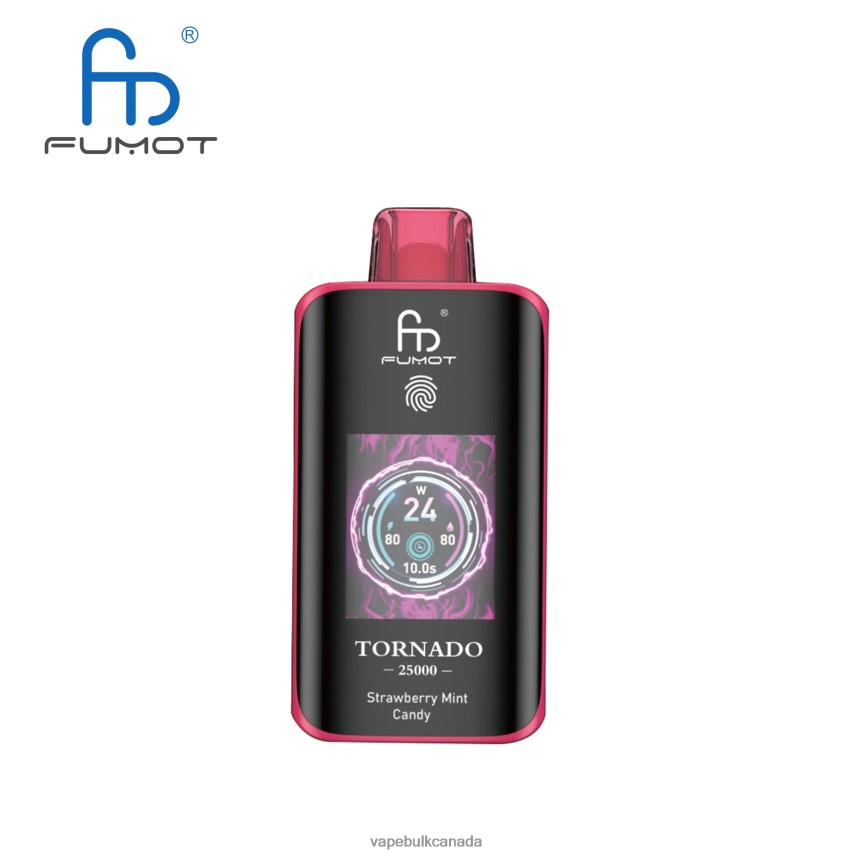 Disposable Vape Wholesale Canada - Fumot Tornado 25000 Disposable Vape Strawberry Mint Candy 8R82B615
