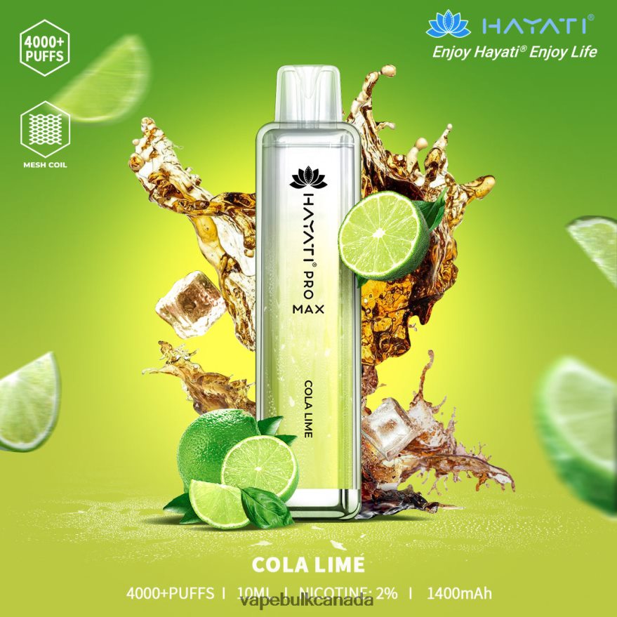 466BLN155 Cola Lime - Disposable Vape Wholesale Canada Hayati Pro Max 4000