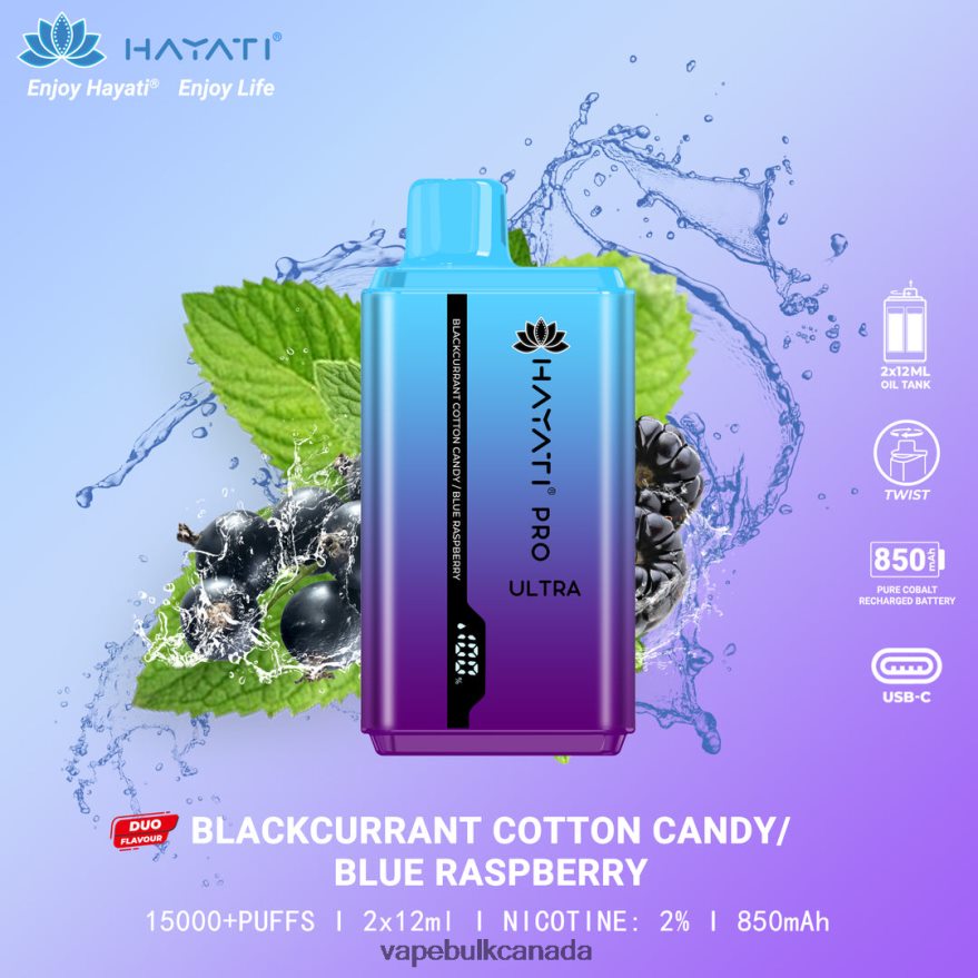 466BLN221 Blackcurrant Cotton Candy/Blue Raspberry - E Cigarette Wholesale Hayati Pro Ultra