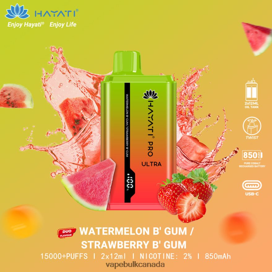 466BLN232 Watermelon Bubblegum/Strawberry Bubblegum - Vape Wholesale Canada Hayati Pro Ultra