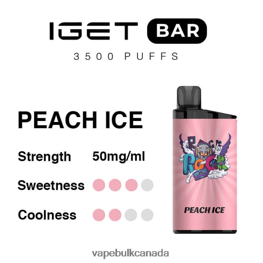 466BLN95 Peach Ice - Disposable Vape Wholesale Canada IGET BAR 3500 5% NICOTINE