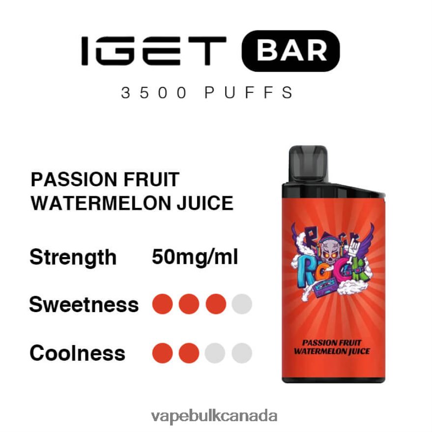 466BLN97 Passion Fruit Watermelon Juice - Allo Vape Wholesale Canada IGET BAR 3500 5% NICOTINE
