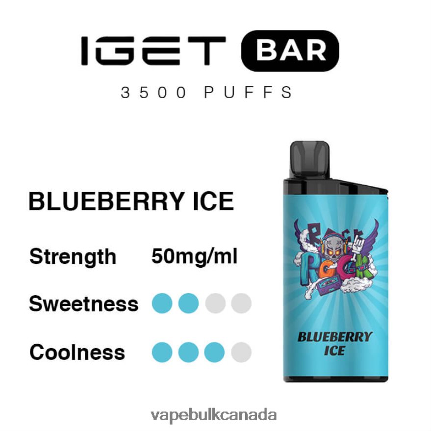 466BLN98 Blueberry Ice - Vice Vape Wholesale Canada IGET BAR 3500 5% NICOTINE