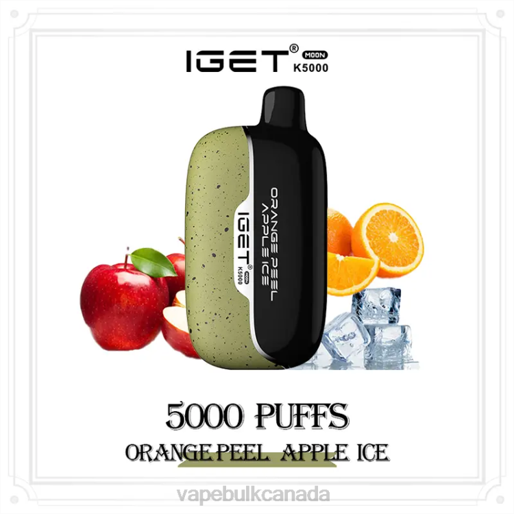 Disposable Vape Wholesale Canada - IGET Moon K5000 D40P15 Orange Peel Apple Ice