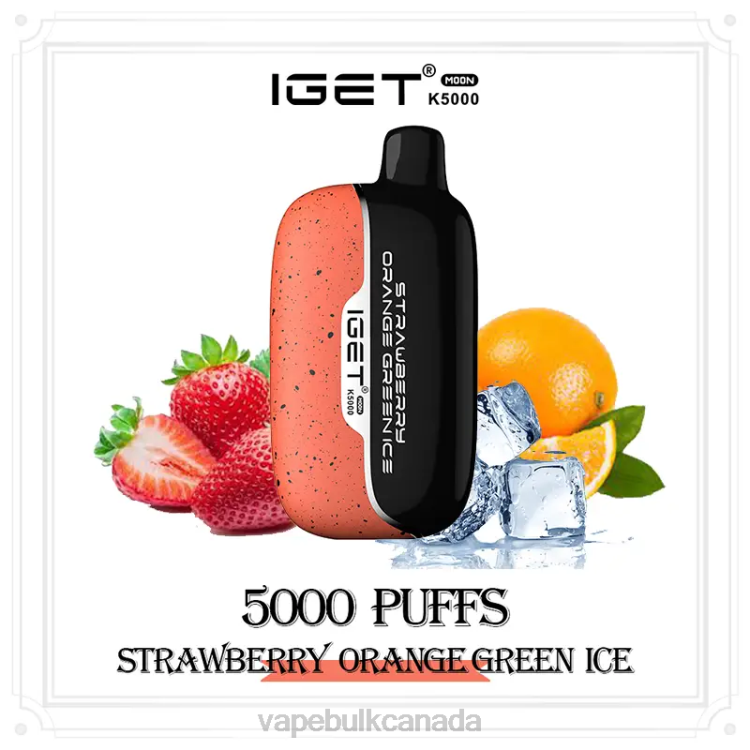 Vape Wholesale Canada - IGET Moon K5000 D40P12 Strawberry Orange Green Ice