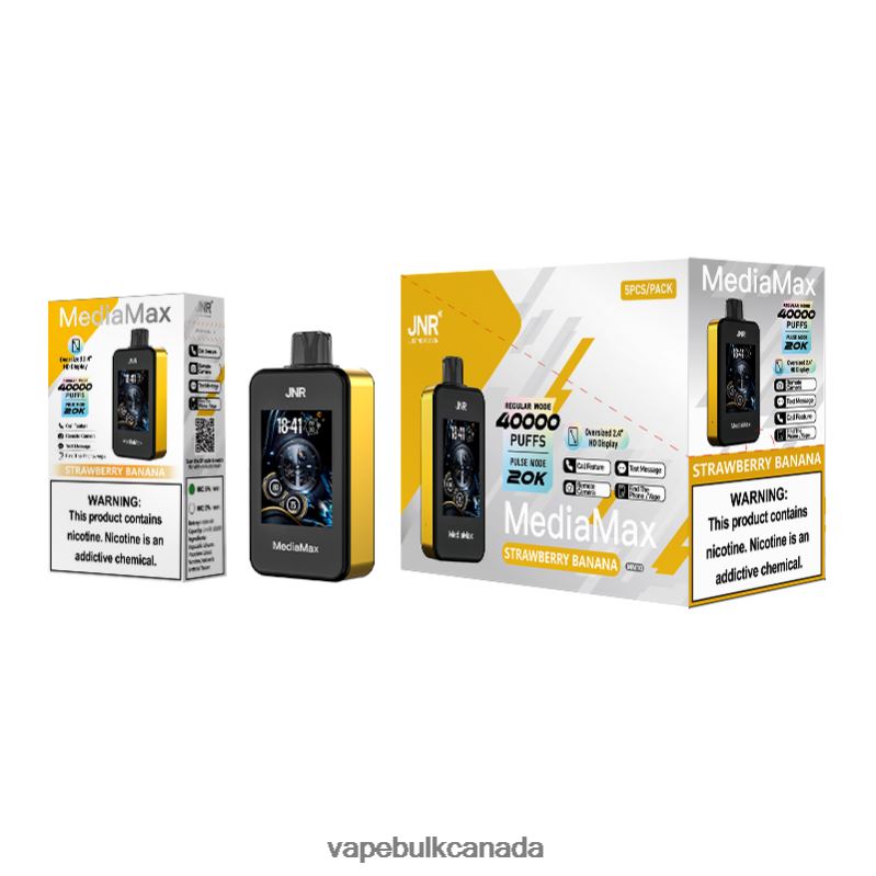 JNR MediaMax 40k Puff 8Z6TB16 Strawberry Banana - Vape Online Shopping