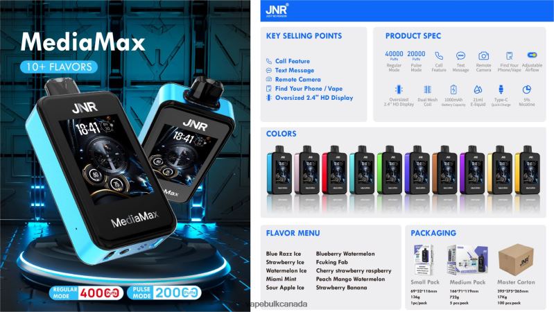JNR MediaMax 40k Puff 8Z6TB19 Miami Mint - Vape Official Store