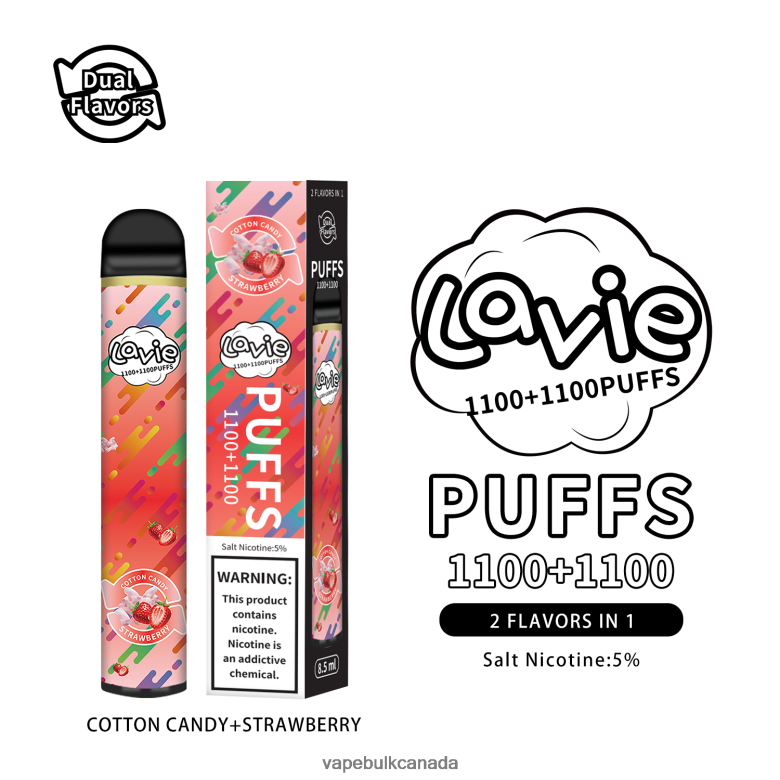 Vape Bulk Canada - LAVIE BAR Switch 2200 Puffs BTD02L293 Cotton Candy/Strawberry