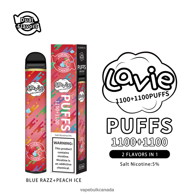 Vape Wholesale - LAVIE BAR Switch 2200 Puffs BTD02L298 Blue Razz/Peach Ice