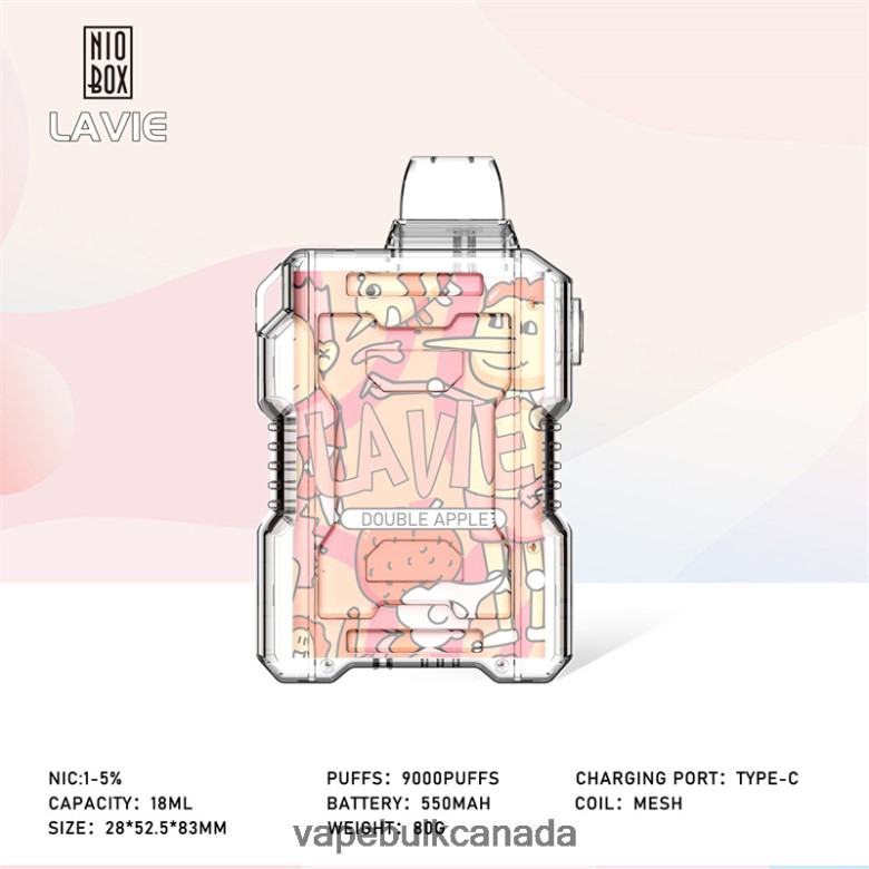 Disposable Vape Wholesale Canada - LAVIE NIO BOX 9000 Puffs BTD02L195 Double Apple