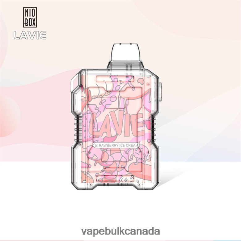 Vape Juice Wholesale Canada - LAVIE NIO BOX 9000 Puffs BTD02L196 Strawberry Ice Cream