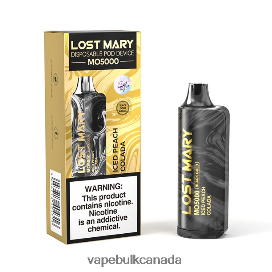 466BLN345 Iced Peach Colada - Disposable Vape Wholesale Canada LOST MARY MO5000 Black Gold 10mL