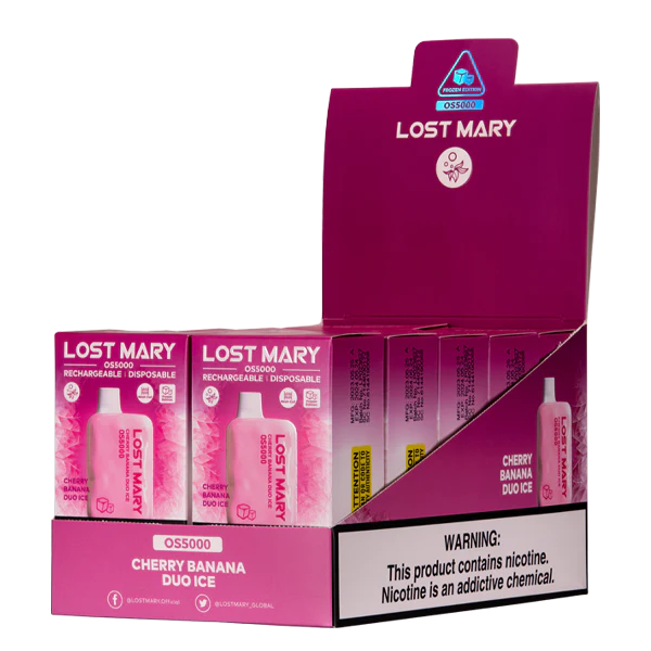466BLN108 Cherry Banana Duo Ice - Vice Vape Wholesale Canada LOST MARY OS5000