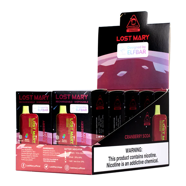 466BLN109 Cranberry Soda - Vape Wholesale Supplier Canada LOST MARY OS5000