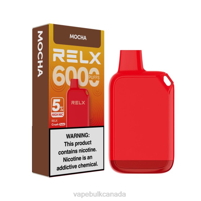 Disposable Vape Wholesale Canada - RELX Crush Pocket 6000 5% High Nic Mocha HDLX25