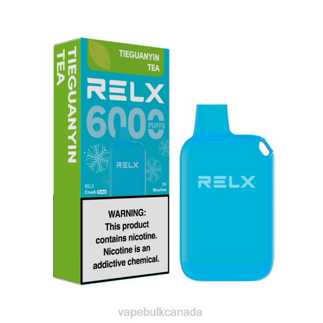 Vape Wholesale Canada - RELX Crush Pocket 6000 Icy TieGuanYin Tea HDLX22