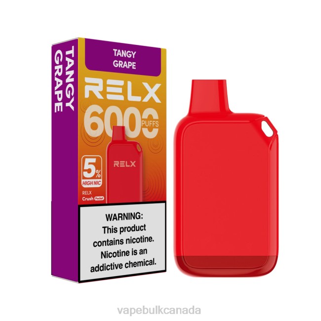 Vape Wholesale Near Me - RELX Crush Pocket 6000 5% High Nic Tangy Grape HDLX27