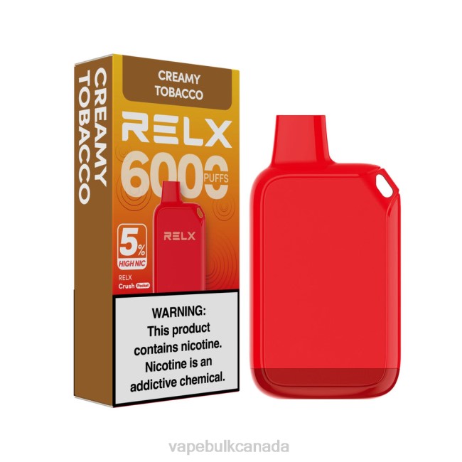 Vape Wholesale - RELX Crush Pocket 6000 5% High Nic Creamy Tobacco HDLX28