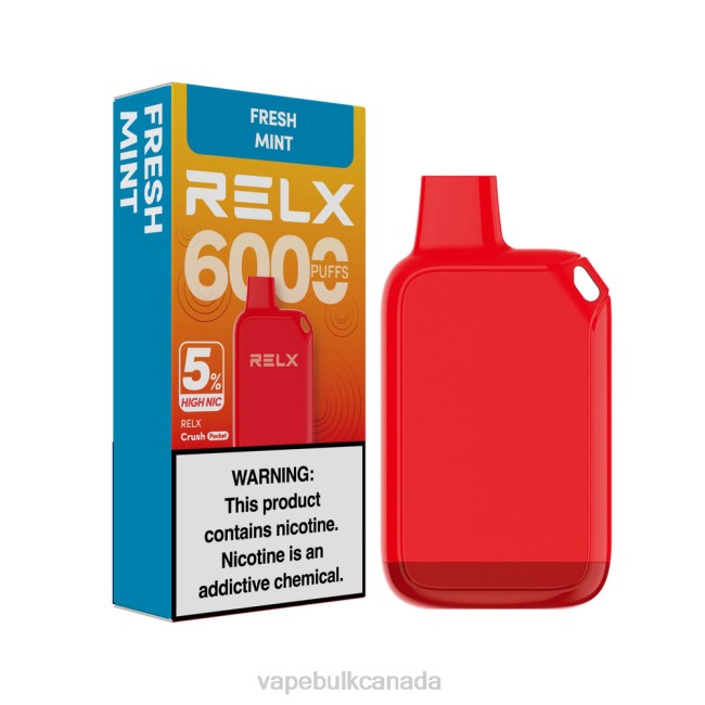 Vape Wholesale Supplier Canada - RELX Crush Pocket 6000 5% High Nic Fresh Mint HDLX29