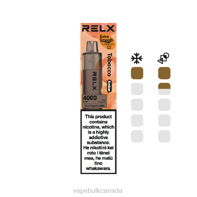Disposable Vape Wholesale Canada - RELX MagicGo 4000 Disposable Vape Tobacco (Amber) HDLX5