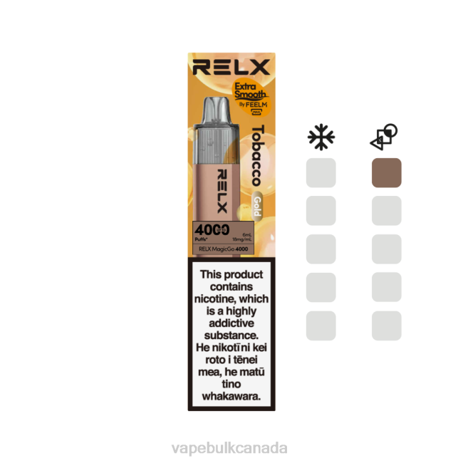 Vape Wholesale Canada - RELX MagicGo 4000 Disposable Vape Tobacco (Gold) HDLX2
