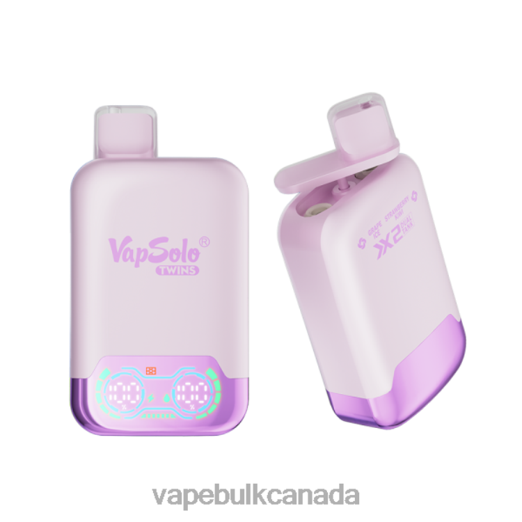 Vape Wholesale Canada - Vapsolo TWINS Disposable Vape Grape Ice & Strawberry Kiwi P60ZF122